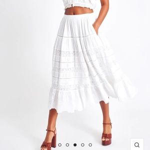 Love shack white midi skirt